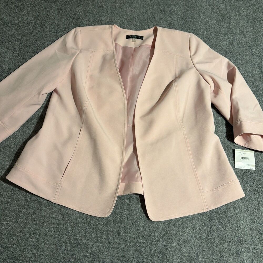NEW Kasper Open Front Blazer Jacket Womens Size 1 X Pink NEW WITH TAGS Career